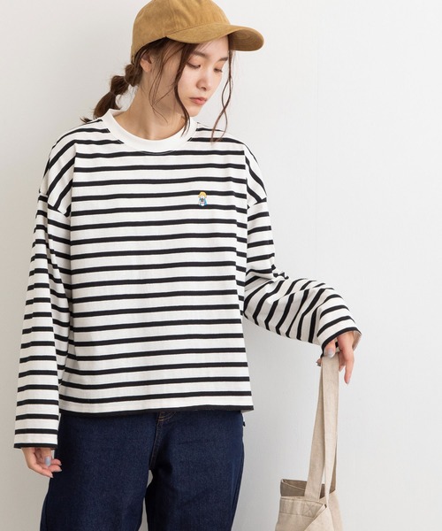 POU DOU DOU（プードゥドゥ）の「USコットンワイドロンTee（Tシャツ/カットソー・レディース・ブラック/スミクロ/オフホワイト/ブルー・3）」の3枚目の写真