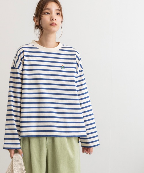 POU DOU DOU（プードゥドゥ）の「USコットンワイドロンTee（Tシャツ/カットソー・レディース・ブラック/スミクロ/オフホワイト/ブルー・3）」の5枚目の写真