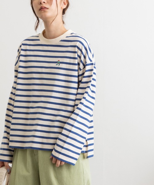 POU DOU DOU（プードゥドゥ）の「USコットンワイドロンTee（Tシャツ/カットソー・レディース・ブラック/スミクロ/オフホワイト/ブルー・3）」の7枚目の写真