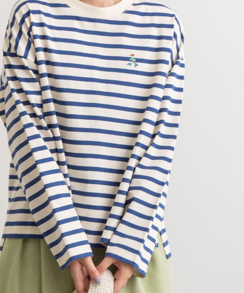 POU DOU DOU（プードゥドゥ）の「USコットンワイドロンTee（Tシャツ/カットソー・レディース・ブラック/スミクロ/オフホワイト/ブルー・3）」の8枚目の写真