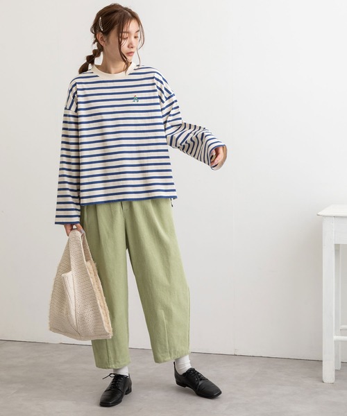 POU DOU DOU（プードゥドゥ）の「USコットンワイドロンTee（Tシャツ/カットソー・レディース・ブラック/スミクロ/オフホワイト/ブルー・3）」の9枚目の写真