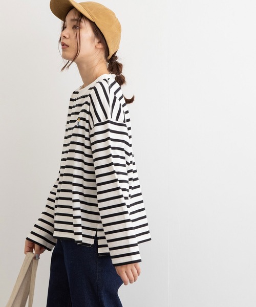 POU DOU DOU（プードゥドゥ）の「USコットンワイドロンTee（Tシャツ/カットソー・レディース・ブラック/スミクロ/オフホワイト/ブルー・3）」の21枚目の写真