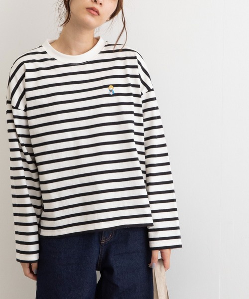 POU DOU DOU（プードゥドゥ）の「USコットンワイドロンTee（Tシャツ/カットソー・レディース・ブラック/スミクロ/オフホワイト/ブルー・3）」の22枚目の写真