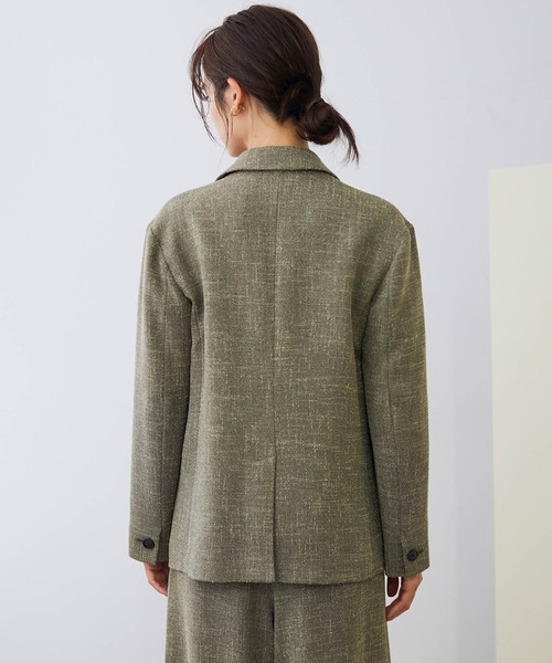 ROPE'（ロペ）の「【セットアップ対応】ネップツイードダブルブレストジャケット（テーラードジャケット・レディース・ダークブラウン・38）」の5枚目の写真