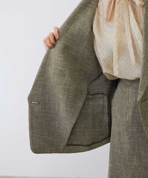 ROPE'（ロペ）の「【セットアップ対応】ネップツイードダブルブレストジャケット（テーラードジャケット・レディース・ダークブラウン・38）」の10枚目の写真