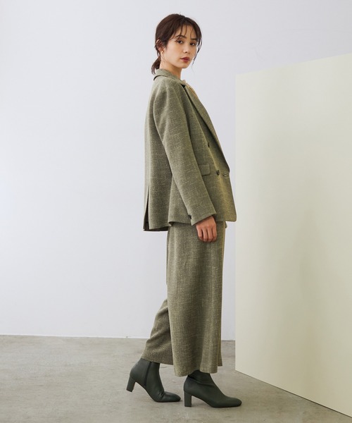 ROPE'（ロペ）の「【セットアップ対応】ネップツイードダブルブレストジャケット（テーラードジャケット・レディース・ダークブラウン・38）」の4枚目の写真