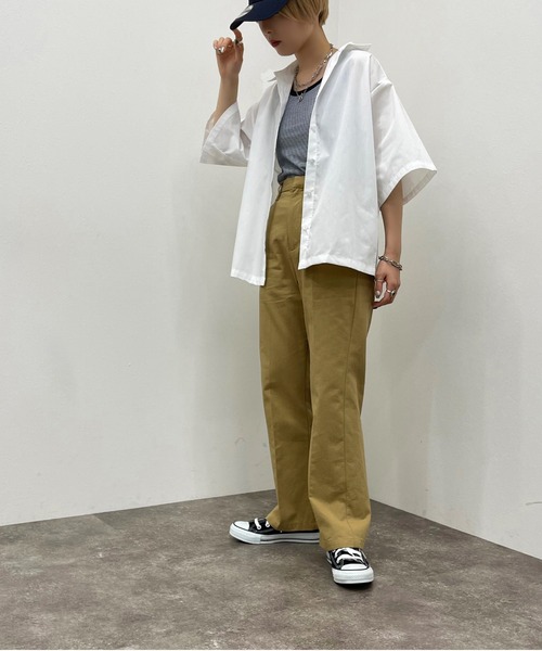 apres jour mignon（アプレジュールミニョン）の「ルーズゆるシャツ【ZOZOTOWN限定アイテム】（シャツ/ブラウス・レディース・イエロー系その他/オフホワイト/サックスブルー/その他・フリー/X-LARGE）」の9枚目の写真