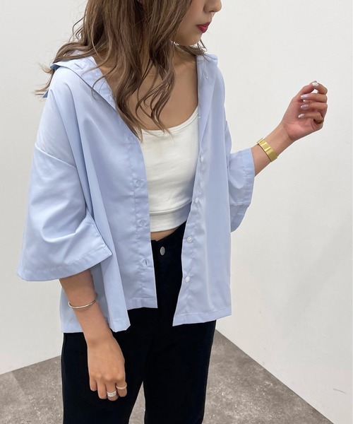 apres jour mignon（アプレジュールミニョン）の「ルーズゆるシャツ【ZOZOTOWN限定アイテム】（シャツ/ブラウス・レディース・イエロー系その他/オフホワイト/サックスブルー/その他・フリー/X-LARGE）」の12枚目の写真