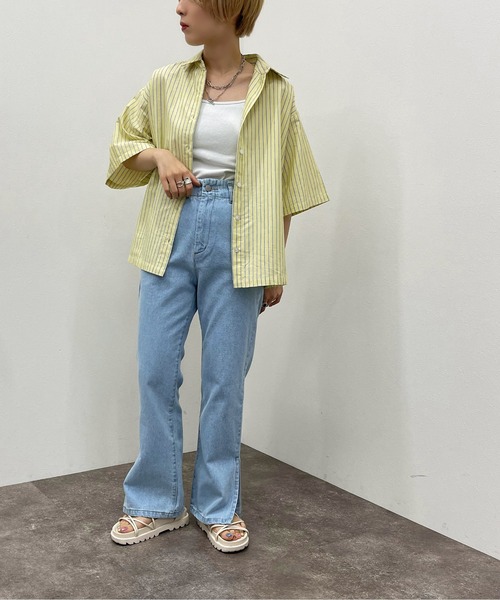 apres jour mignon（アプレジュールミニョン）の「ルーズゆるシャツ【ZOZOTOWN限定アイテム】（シャツ/ブラウス・レディース・イエロー系その他/オフホワイト/サックスブルー/その他・フリー/X-LARGE）」の22枚目の写真