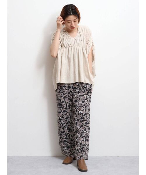 Ungrid（アングリッド）の「シアーフラワーラフパンツ（その他パンツ・レディース・ブラック/アイボリー・FREE）」の7枚目の写真