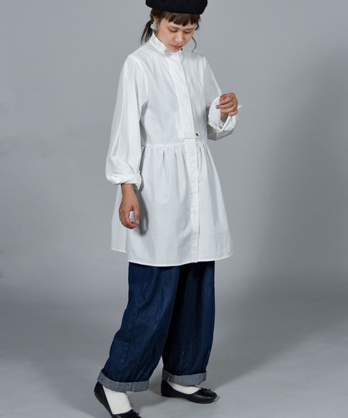 folka（フォルカ）の「【folka（フォルカ）】スタンドカラーシャツ（シャツ/ブラウス・レディース・ホワイト/ブラック/ベージュ・M/L）」の14枚目の写真