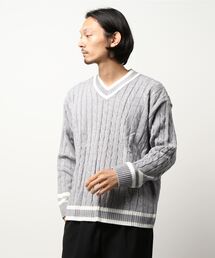 【Select】 Ｖネック オーバーサイズ プルオーバー ニット