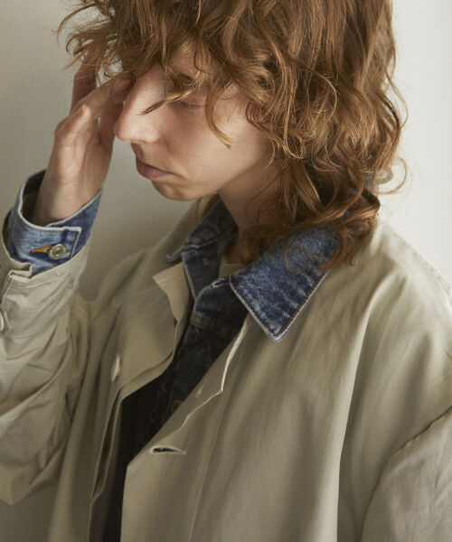 GLOSTER（グロスター）の「【BLAW×GLOSTER】リメイク ミリタリーノーカラースノーコート（ノーカラーコート・メンズ・ライトグレー・MEDIUM）」の5枚目の写真