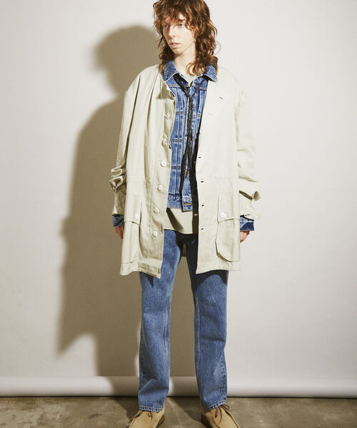 GLOSTER（グロスター）の「【BLAW×GLOSTER】リメイク ミリタリーノーカラースノーコート（ノーカラーコート・メンズ・ライトグレー・MEDIUM）」の8枚目の写真