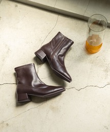 GLOBAL WORK | らくっション撥水ストレッチローヒールブーツ/214691(ブーツ)