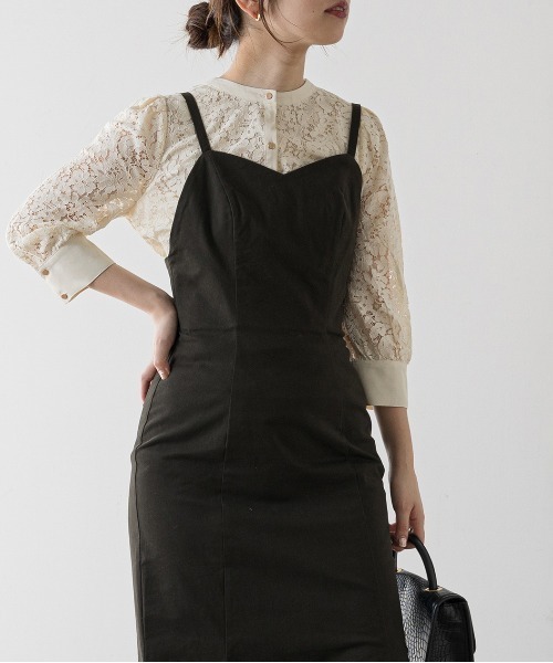 natural couture（ナチュラルクチュール）の「【WEB限定カラー有り】前後2WAYバンドカラーブラウス（シャツ/ブラウス・レディース・アイボリー/ブラウン/サックスブルー/オフホワイト/ミント・FREE）」の3枚目の写真