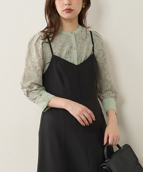 natural couture（ナチュラルクチュール）の「【WEB限定カラー有り】前後2WAYバンドカラーブラウス（シャツ/ブラウス・レディース・アイボリー/ブラウン/サックスブルー/オフホワイト/ミント・FREE）」の2枚目の写真