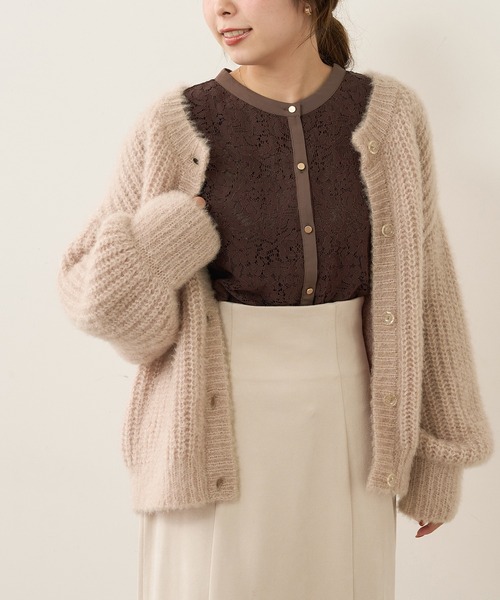 natural couture（ナチュラルクチュール）の「【WEB限定カラー有り】前後2WAYバンドカラーブラウス（シャツ/ブラウス・レディース・アイボリー/ブラウン/サックスブルー/オフホワイト/ミント・FREE）」の7枚目の写真