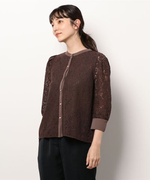 natural couture（ナチュラルクチュール）の「【WEB限定カラー有り】前後2WAYバンドカラーブラウス（シャツ/ブラウス・レディース・アイボリー/ブラウン/サックスブルー/オフホワイト/ミント・FREE）」の14枚目の写真