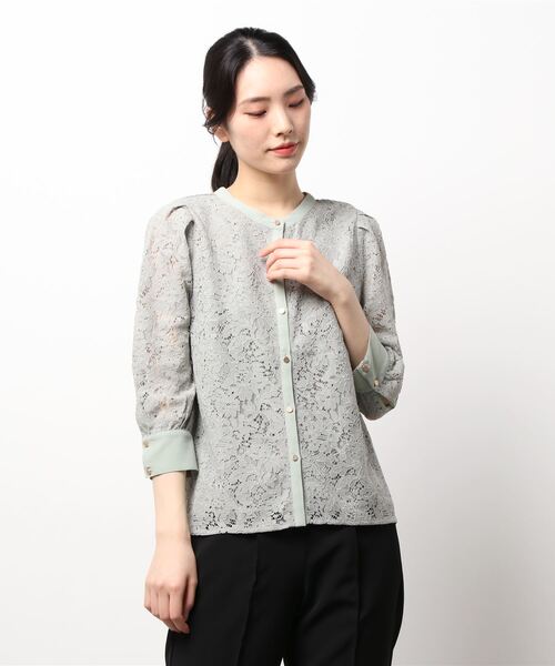 natural couture（ナチュラルクチュール）の「【WEB限定カラー有り】前後2WAYバンドカラーブラウス（シャツ/ブラウス・レディース・アイボリー/ブラウン/サックスブルー/オフホワイト/ミント・FREE）」の15枚目の写真