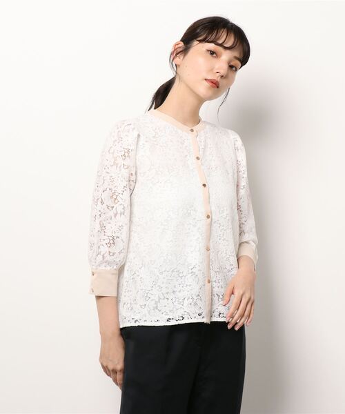 natural couture（ナチュラルクチュール）の「【WEB限定カラー有り】前後2WAYバンドカラーブラウス（シャツ/ブラウス・レディース・アイボリー/ブラウン/サックスブルー/オフホワイト/ミント・FREE）」の19枚目の写真