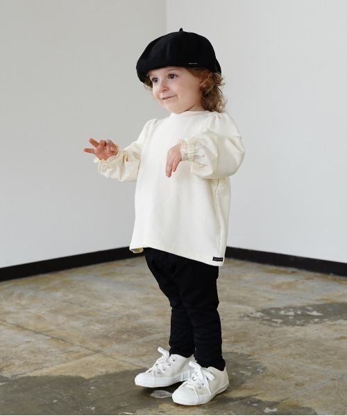 quoti use fith（クゥオティ　ユース　フィス）の「裏毛 長袖 フレアスウェット（スウェット・キッズ・ホワイト/ネイビー/オレンジ・80/90/100/110/120/130）」の8枚目の写真