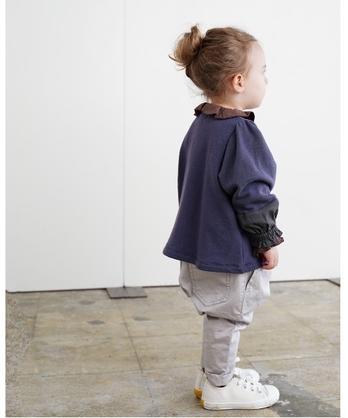 quoti use fith（クゥオティ　ユース　フィス）の「裏毛 長袖 フレアスウェット（スウェット・キッズ・ホワイト/ネイビー/オレンジ・80/90/100/110/120/130）」の12枚目の写真