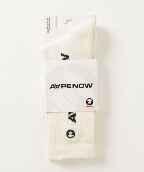 AAPE BY A BATHING APE(エーエイプバイアベイシングエイプ)の「AAPE NOW SOCKS L(ソックス/靴下・メンズ・ブラウン系その他2/ブラック/アイボリー/パープル系その他2・LARGE/SMALL)」の1枚目の写真