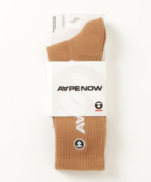 AAPE BY A BATHING APE(エーエイプバイアベイシングエイプ)の「AAPE NOW SOCKS L(ソックス/靴下・メンズ・ブラウン系その他2/ブラック/アイボリー/パープル系その他2・LARGE/SMALL)」の3枚目の写真