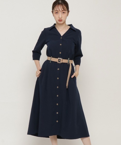 セール 7分袖バイカラーシャツワンピ ワンピース Redyazel レディアゼル のファッション通販 Zozotown