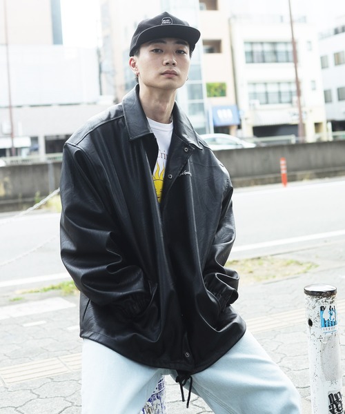 Mark Gonzales(マーク・ゴンザレス)の「Mark Gonzales / マークゴンザレス 別注 コラボ コーチジャケット(ブルゾン・メンズ・ブラック系その他/ブラック系その他2・MEDIUM/LARGE)」の1枚目の写真