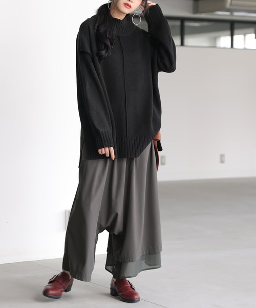 osharewalker(オシャレウォーカー)の「『ハイネックアウトリンキングニット』(ニット/セーター・レディース・ナチュラル/ブルーグリーン/レッド/グレー/ブラック/ラベンダー/ライトグリーン/オレンジ/チャコール・FREE)」の15枚目の写真