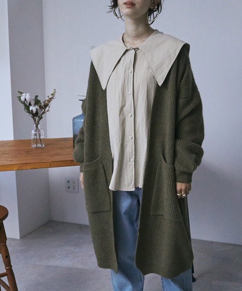 toucher du brise（トゥシェドブリーズ）の「ビックカラーオーバーサイズブラウス（シャツ/ブラウス・レディース・ベージュ/ブラック/ホワイト・M）」の9枚目の写真