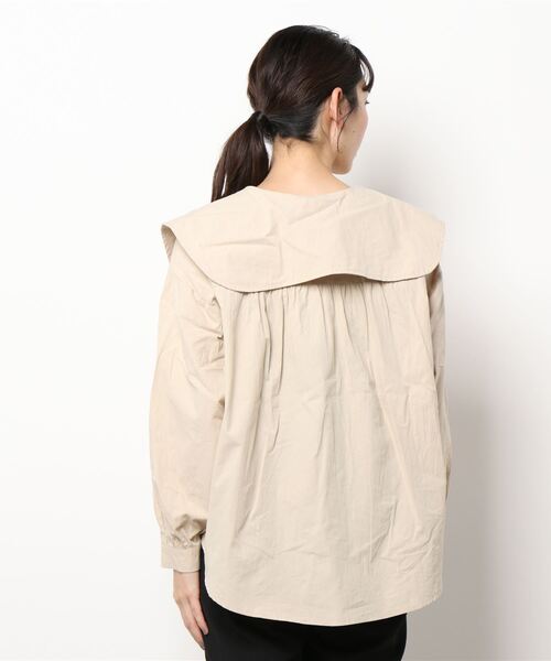 toucher du brise（トゥシェドブリーズ）の「ビックカラーオーバーサイズブラウス（シャツ/ブラウス・レディース・ベージュ/ブラック/ホワイト・M）」の14枚目の写真