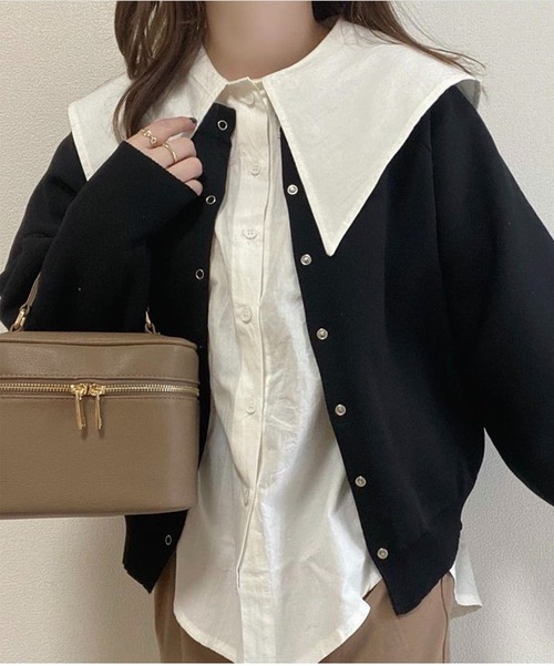 toucher du brise（トゥシェドブリーズ）の「ビックカラーオーバーサイズブラウス（シャツ/ブラウス・レディース・ベージュ/ブラック/ホワイト・M）」の17枚目の写真