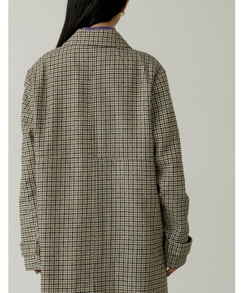 Re:EDIT(リエディ)の「チェック柄ウールタッチステンカラーコート(ステンカラーコート・レディース・ベージュ/ブラウン・LARGE/SHORT/MEDIUM)」の18枚目の写真