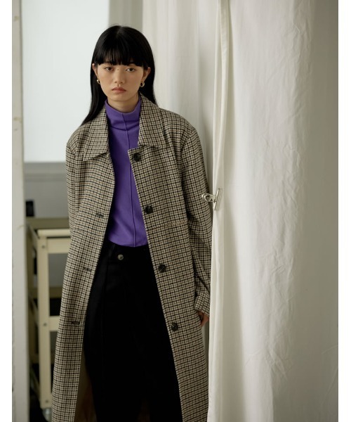 Re:EDIT(リエディ)の「チェック柄ウールタッチステンカラーコート(ステンカラーコート・レディース・ベージュ/ブラウン・LARGE/SHORT/MEDIUM)」の20枚目の写真