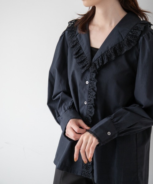 yuw(ユウ)の「LACE FRILL BLOUSE 237025(シャツ/ブラウス・レディース・ホワイト/ブラック・FREE)」の10枚目の写真