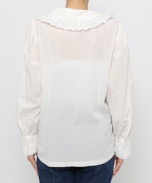 yuw(ユウ)の「LACE FRILL BLOUSE 237025(シャツ/ブラウス・レディース・ホワイト/ブラック・FREE)」の6枚目の写真
