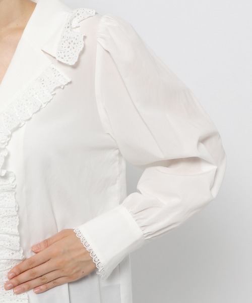 yuw(ユウ)の「LACE FRILL BLOUSE 237025(シャツ/ブラウス・レディース・ホワイト/ブラック・FREE)」の20枚目の写真