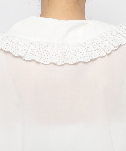 yuw(ユウ)の「LACE FRILL BLOUSE 237025(シャツ/ブラウス・レディース・ホワイト/ブラック・FREE)」の14枚目の写真