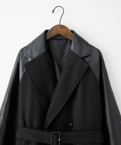 byYOUANCE（バイユアンス）の「マルチマテリアルダブルロングコート（その他アウター・レディース・ブラック・FREE）」の21枚目の写真