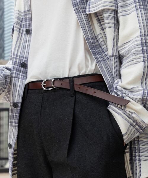 coen（コーエン）の「レザーナローベルト（ベルト・メンズ・ブラック/ダークブラウン/ブラウン・FREE）」の2枚目の写真