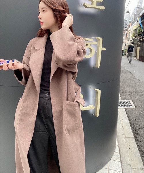 Mayree(メイリー)の「【Mayree】スリットロングガウンコート 2021AW(チェスターコート・レディース・ブラック/モカ/アイボリー・FREE)」の6枚目の写真