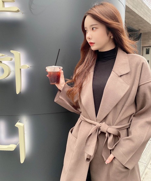 Mayree(メイリー)の「【Mayree】スリットロングガウンコート 2021AW(チェスターコート・レディース・ブラック/モカ/アイボリー・FREE)」の7枚目の写真