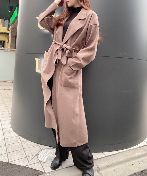 Mayree(メイリー)の「【Mayree】スリットロングガウンコート 2021AW(チェスターコート・レディース・ブラック/モカ/アイボリー・FREE)」の12枚目の写真