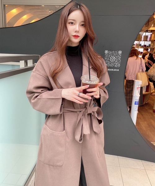 Mayree(メイリー)の「【Mayree】スリットロングガウンコート 2021AW(チェスターコート・レディース・ブラック/モカ/アイボリー・FREE)」の14枚目の写真