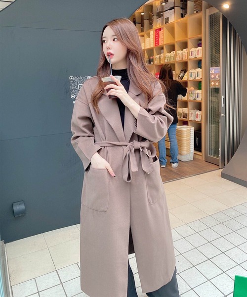 Mayree(メイリー)の「【Mayree】スリットロングガウンコート 2021AW(チェスターコート・レディース・ブラック/モカ/アイボリー・FREE)」の16枚目の写真