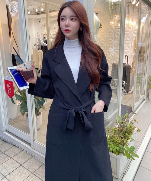 Mayree(メイリー)の「【Mayree】スリットロングガウンコート 2021AW(チェスターコート・レディース・ブラック/モカ/アイボリー・FREE)」の18枚目の写真