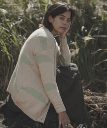 ボーダーニットカーディガン